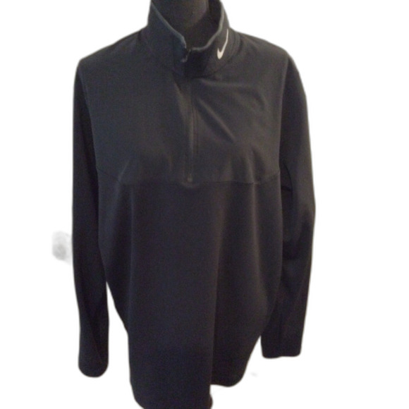 Nike Golf Dri Fit Mens XL black pullover Partial front zip VNC - Picture 5 of 5